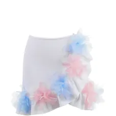 Юбка Rosie с оборками и цветочными аппликациями Юбка Rosie с оборками и цветочными аппликациями