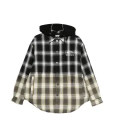Куртка-рубашка в клетку с капюшоном