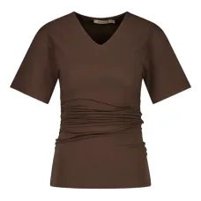 Футболка с V-образным вырезом и присборенной отделкой