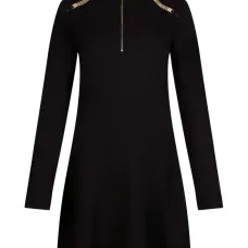 Вязаное платье с наполовину застегивающейся молнией