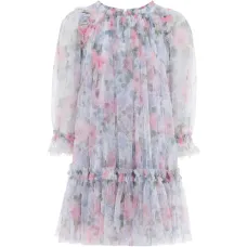 Платье с оборками и цветочным принтом