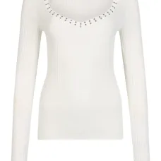 Топ с V-образным вырезом и декором в виде заклёпок