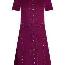 Вязаное платье с декоративными заклёпками