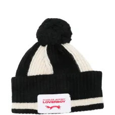 Шапка с помпоном в полоску