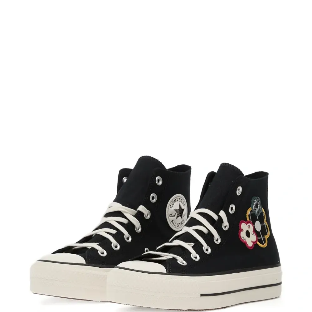 Кеды на платформе Chuck Taylor All Star Lift с цветочными нашивками