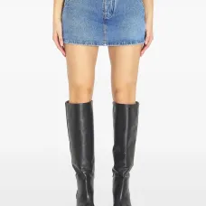 Мармуровая джинсовая юбка-шорты карго