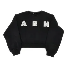 Свитшот с буквенным принтом и круглым вырезом