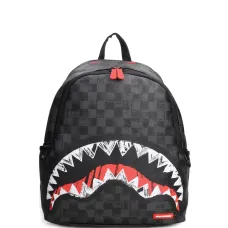 Рюкзак в клетку с принтом «акула» Рюкзак в клетку с принтом «акула»