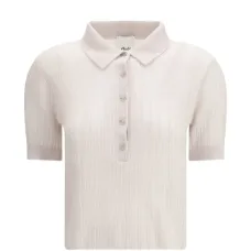 Топ с короткими рукавами и воротником-стойкой