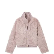 Куртка с воротником-стойкой из искусственного меха Куртка с воротником-стойкой из искусственного меха