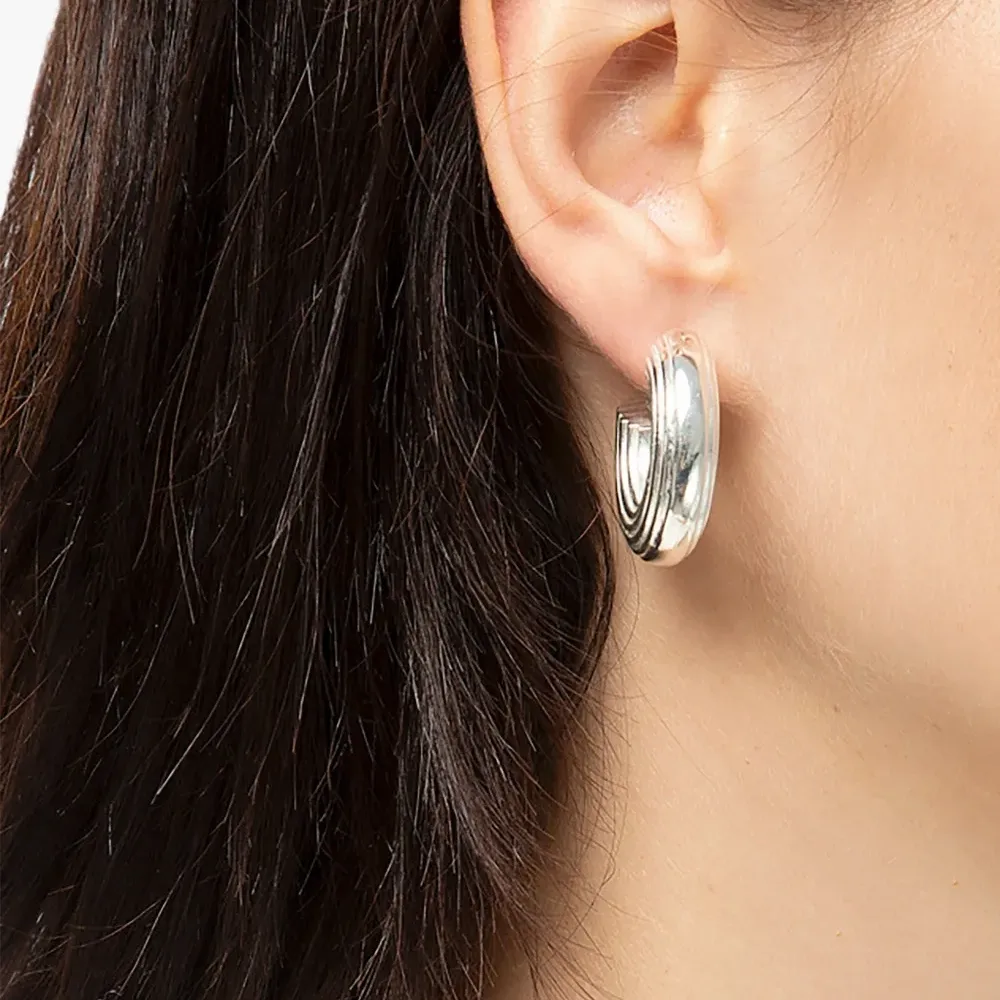 Серьги-кольца с текстурным покрытием