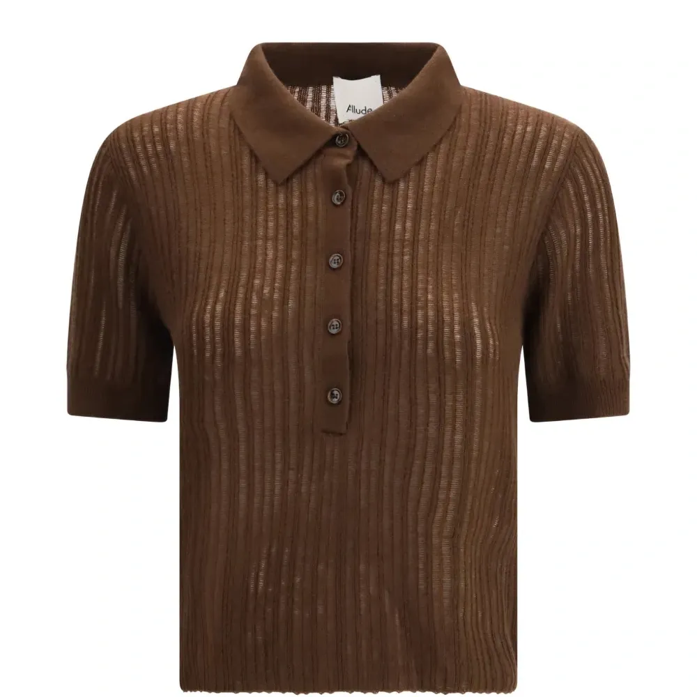 Вязаный поло-свитер на пуговицах