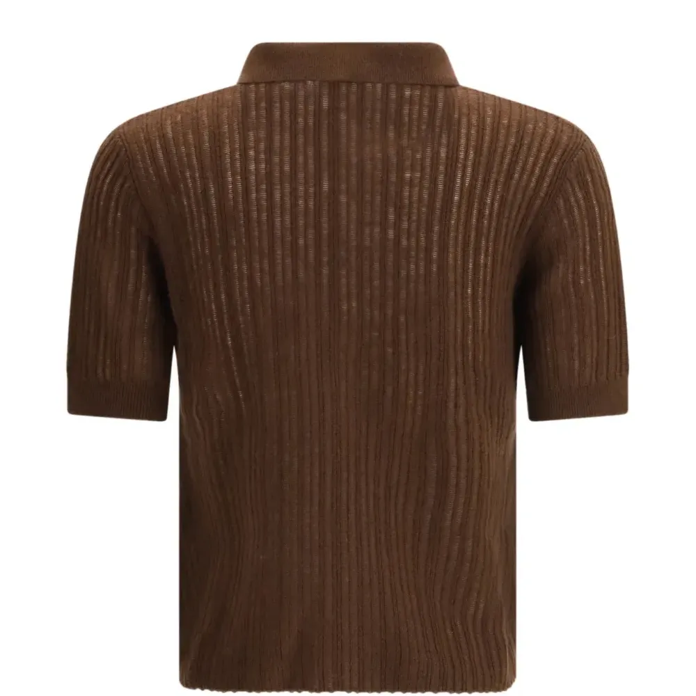 Вязаный поло-свитер на пуговицах