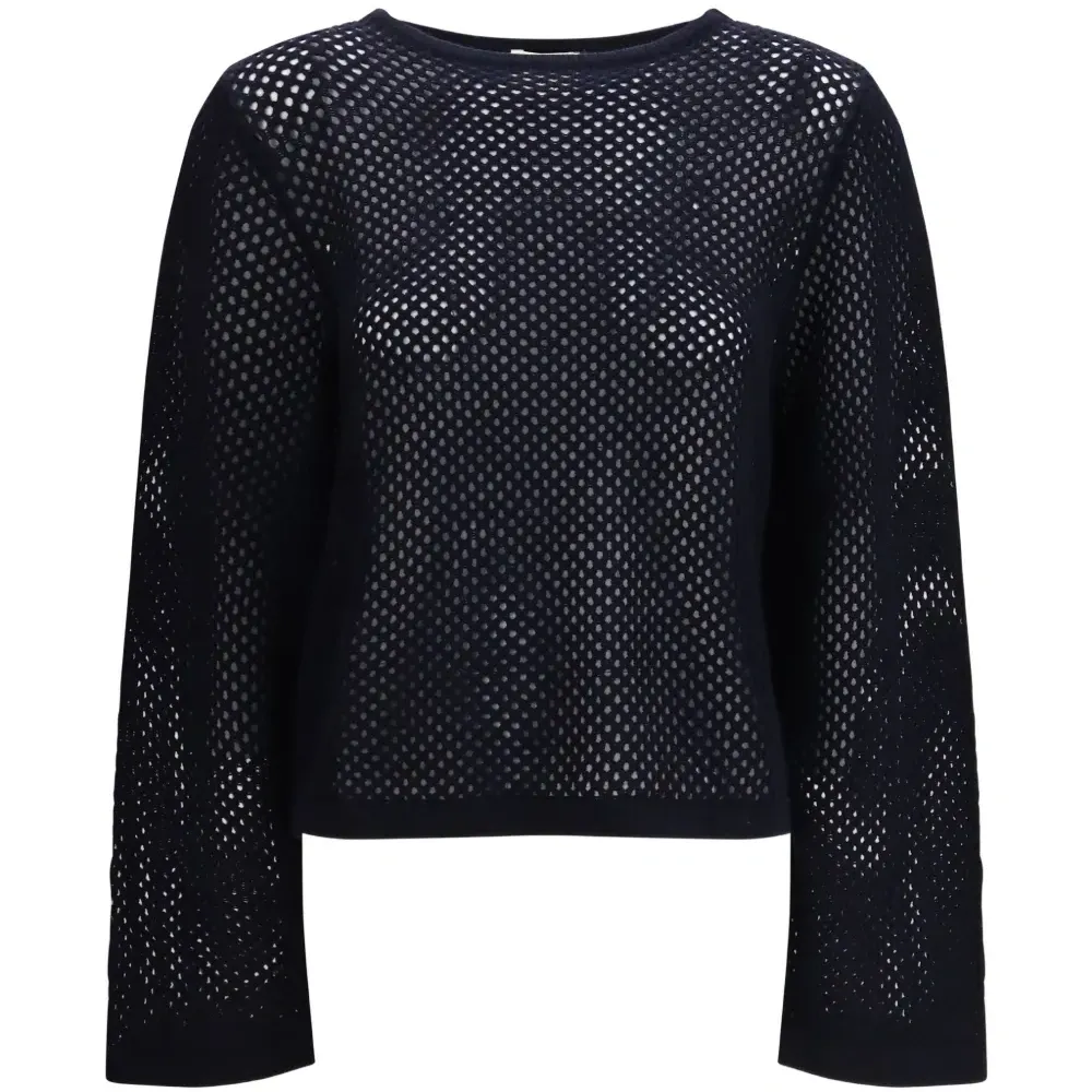 Вязаный свитер с вырезом "лодочка"