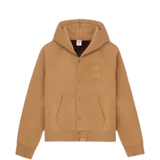 Толстовка с капюшоном и декоративными нашивками на пуговицах Толстовка с капюшоном и декоративными нашивками на пуговицах