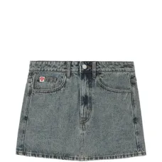 Джинсовая мини-юбка с сердечным мотивом