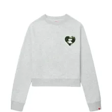 Трикотажное изделие с нашивкой в виде камуфляжного сердца Трикотажное изделие с нашивкой в виде камуфляжного сердца