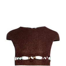 Топ с вырезами и кольцами