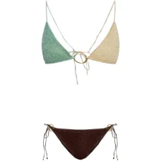 Купальник-бикини с кольцом и цветными блоками