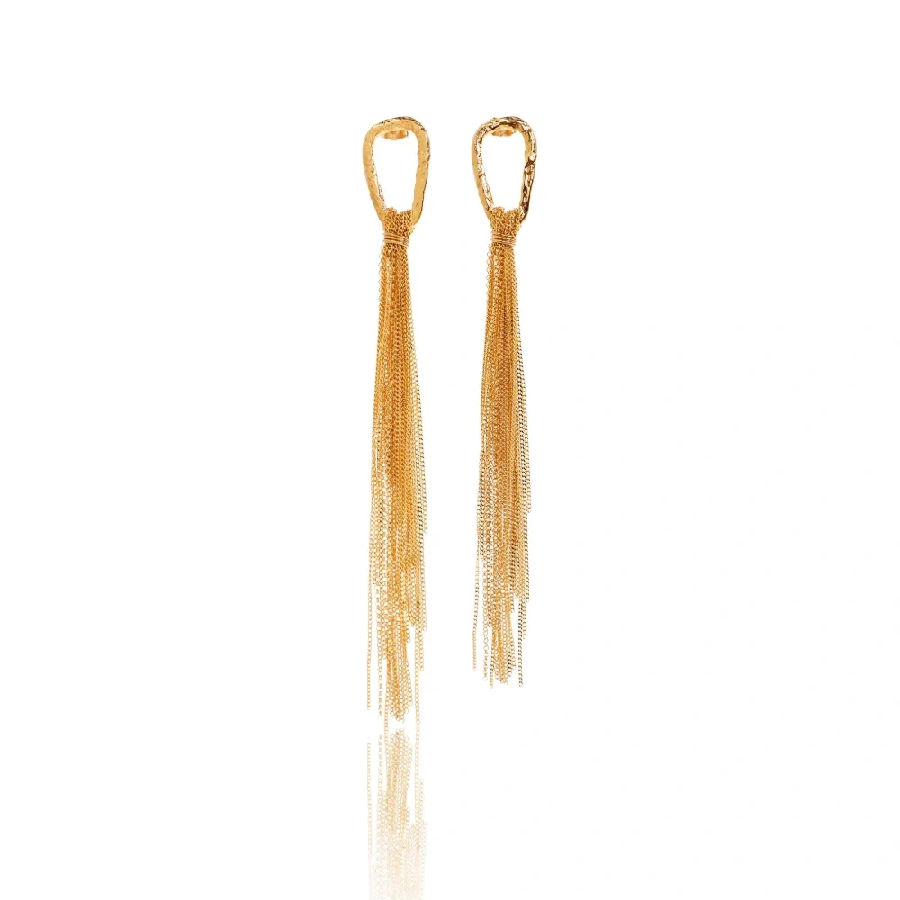 Серьги с кисточками из цепочек