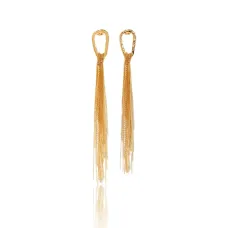 Серьги с кисточками из цепочек