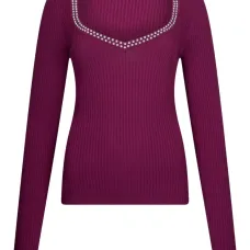 Топ с V-образным вырезом и украшением в виде заклёпок