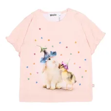 Футболка с оборками и графическим принтом