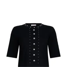 Трикотажный топ с декором в виде заклёпок