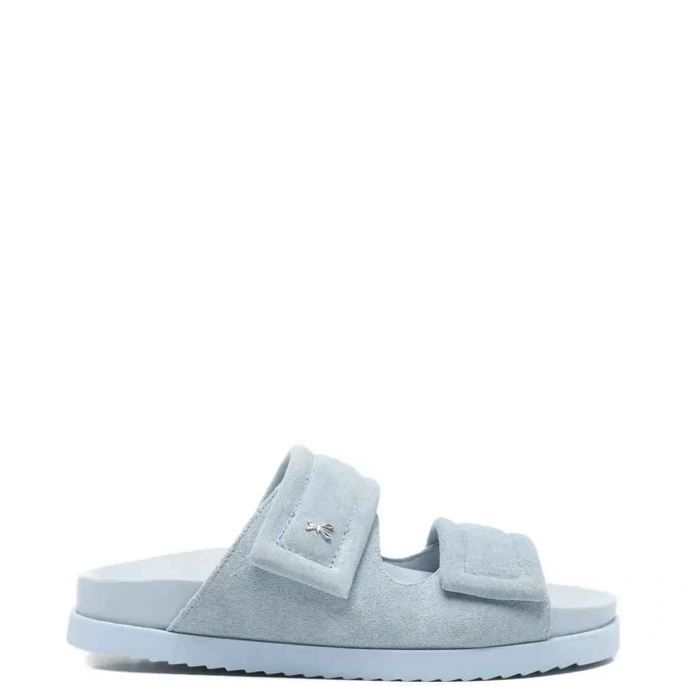 Замшевые босоножки без каблука