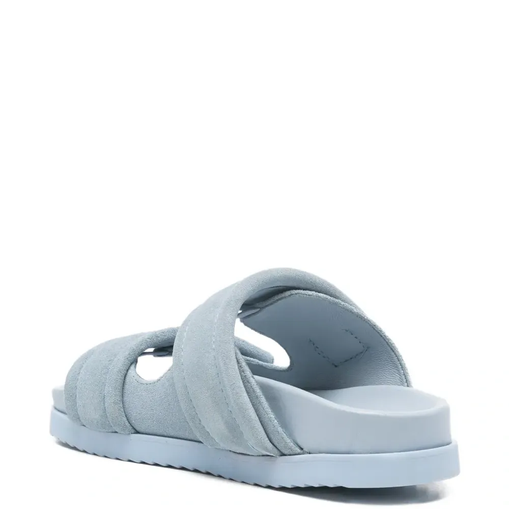 Замшевые босоножки без каблука