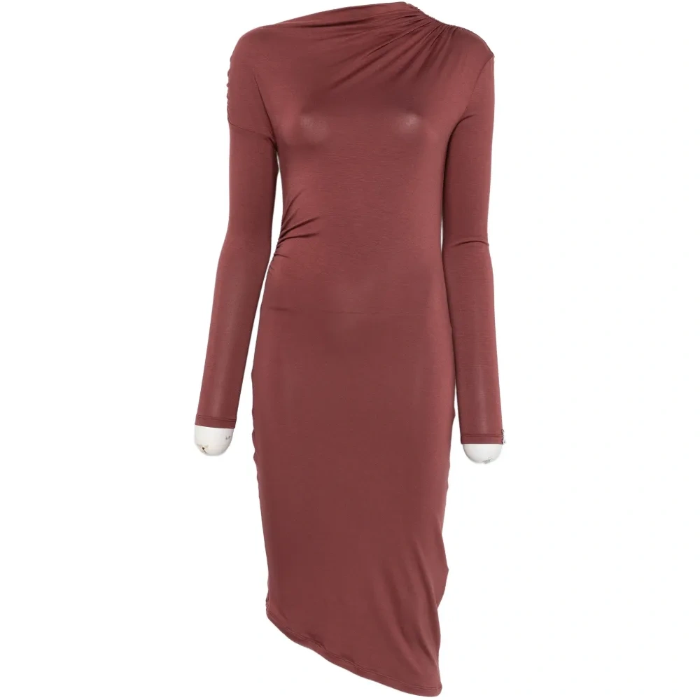 Драпированное асимметричное платье