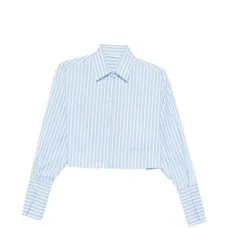 Укороченная рубашка в полоску