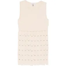 Жилет с круглым вырезом и отделкой из бахромы