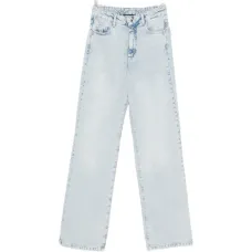 Джинсы с завышенной талией прямого кроя