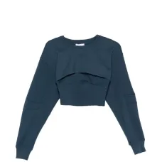 Укороченный свитшот-бюстье с двойным слоем