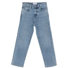 Джинсы с высокой талией и отделкой