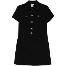 Мини-платье с карманом на пуговице