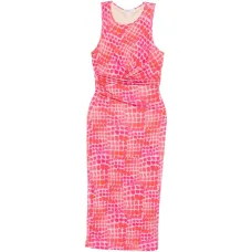 Драпированное миди-платье с тиснением под крокодила