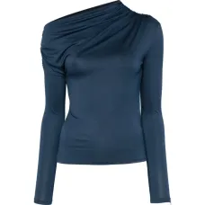 Драпированный топ с длинными рукавами