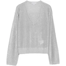 Джемпер с V-образным вырезом и длинными рукавами