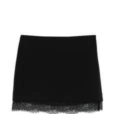 Юбка миди с кружевным подолом