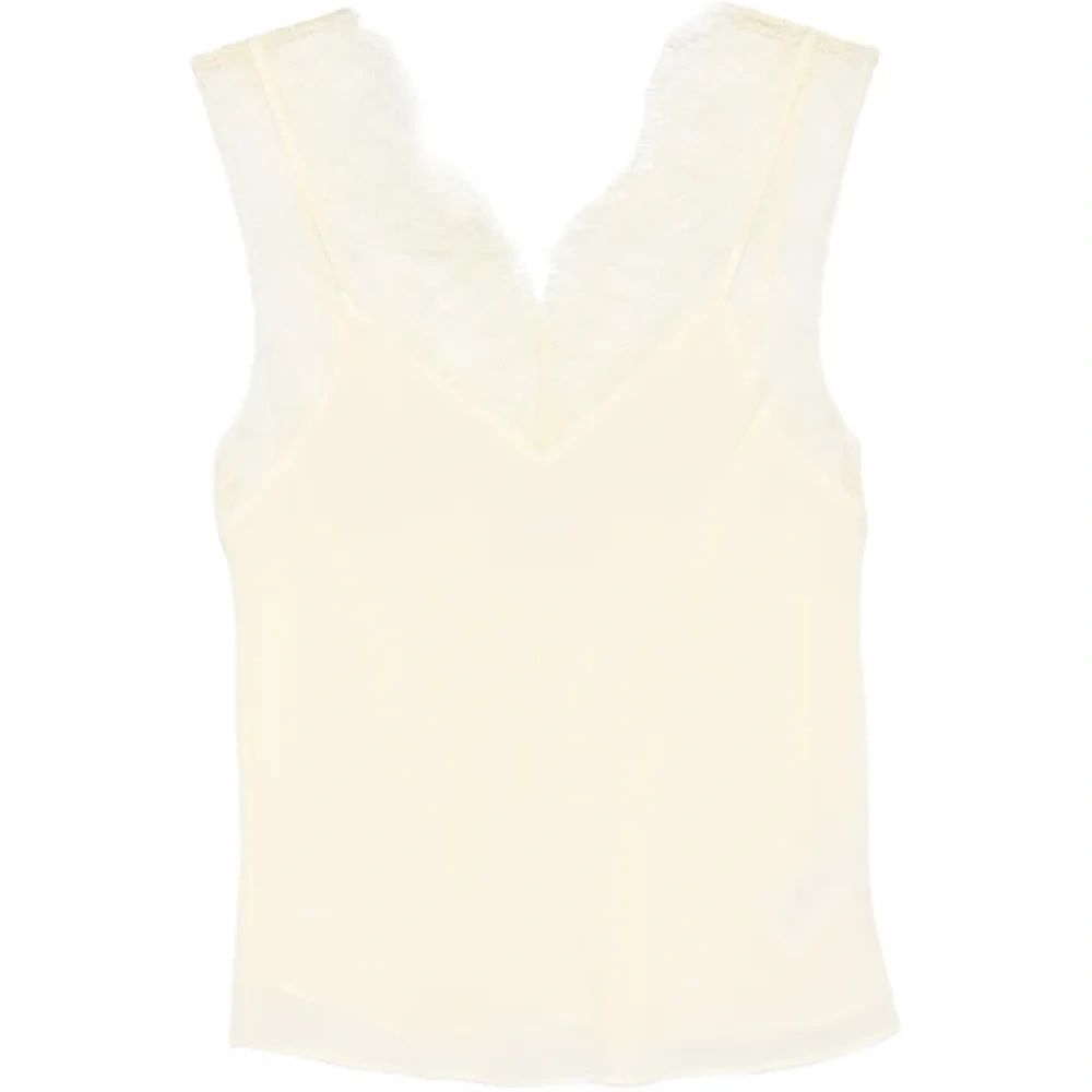 Топ с V-образным вырезом и кружевной отделкой Топ с V-образным вырезом и кружевной отделкой