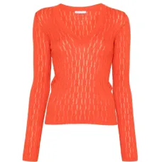 Джемпер с V-образным вырезом и длинными рукавами