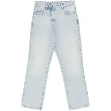 Прямые джинсы с завышенной талией