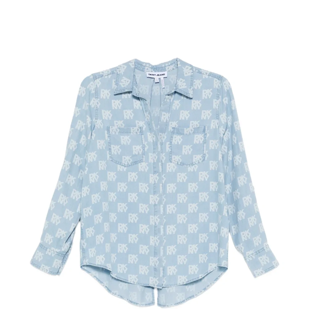 Рубашка с принтом и застёжкой на пуговицы спереди