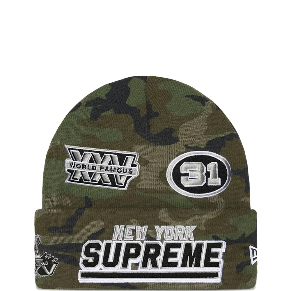 Шапка бини с камуфляжной аппликацией