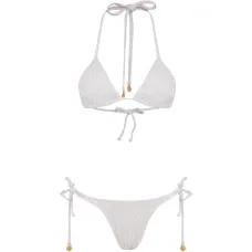 Фактурное бикини на завязках