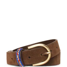 Ремень с пряжкой, украшенной бусинами