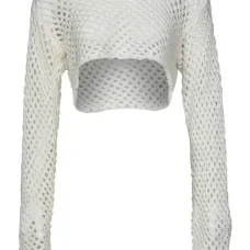 Вязаный топ с длинными рукавами