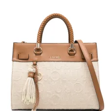 Сумка-тоут Manhattan с плетёными ручками и жаккардовым узором Сумка-тоут Manhattan с плетёными ручками и жаккардовым узором